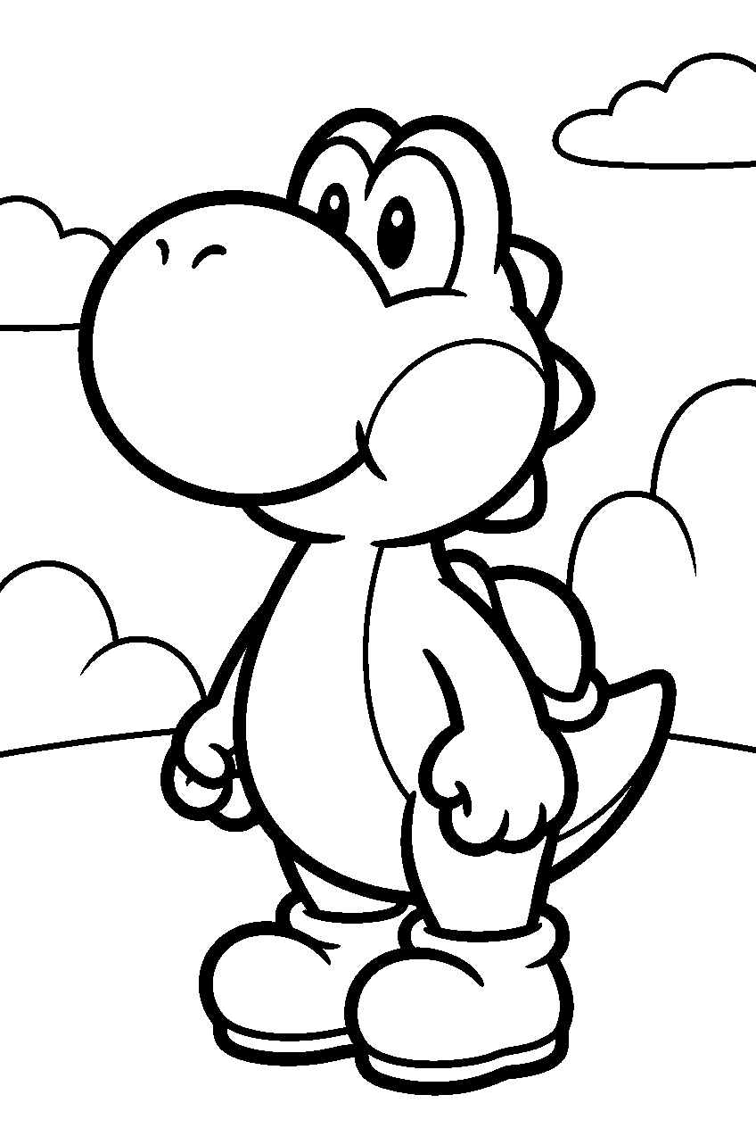 black yoshi line art