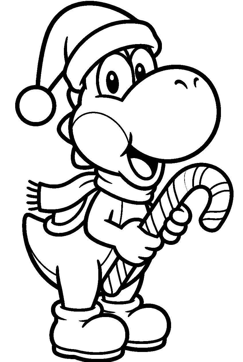 christmas yoshi line art