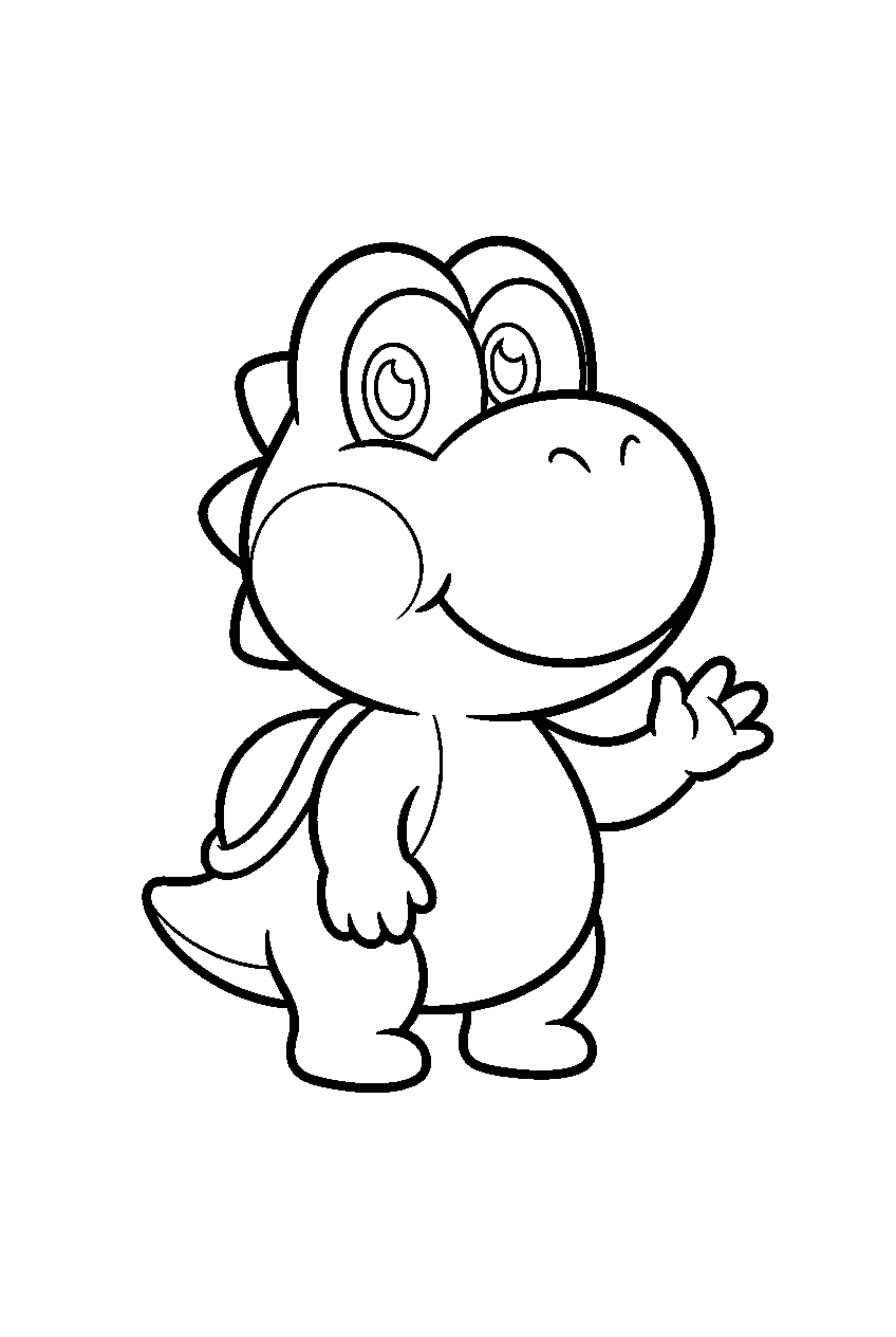 cute baby yoshi line art