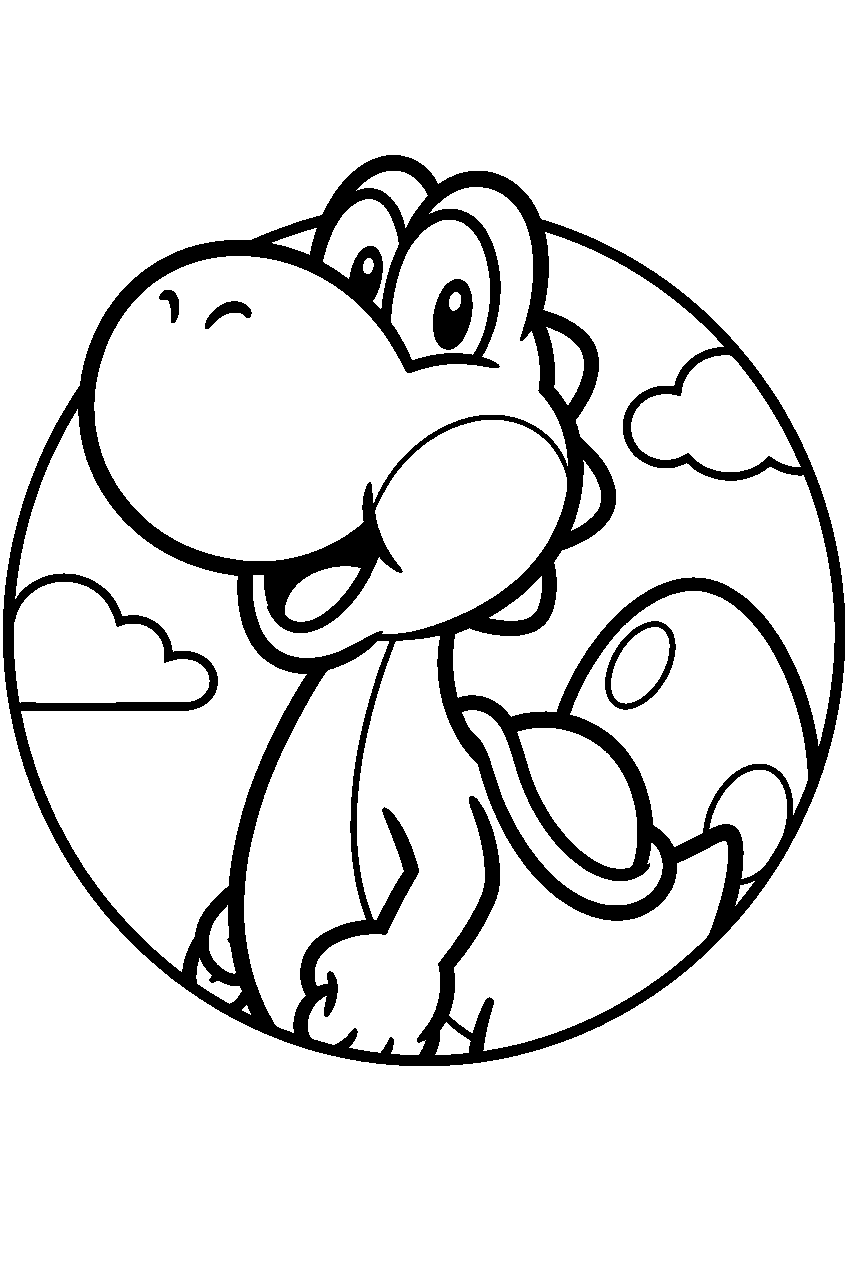 easy yoshi line art