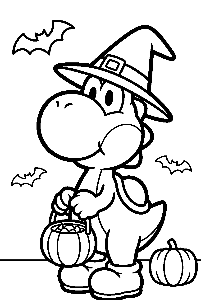 halloween yoshi line art