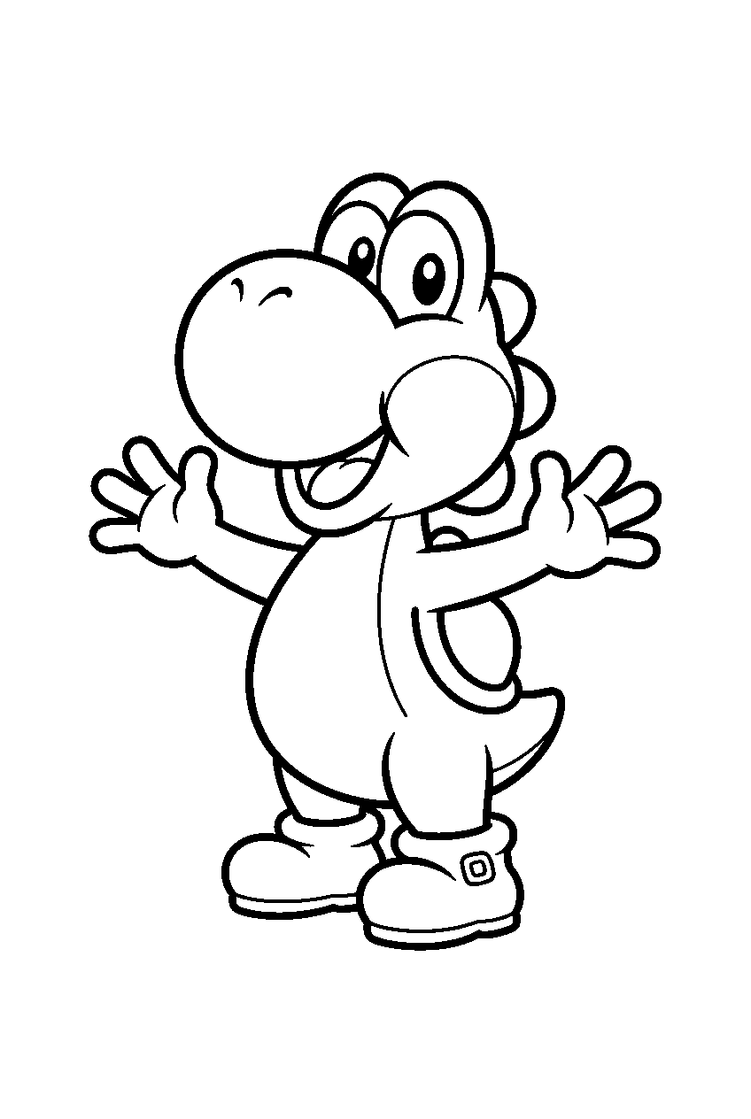 happy yoshi line art
