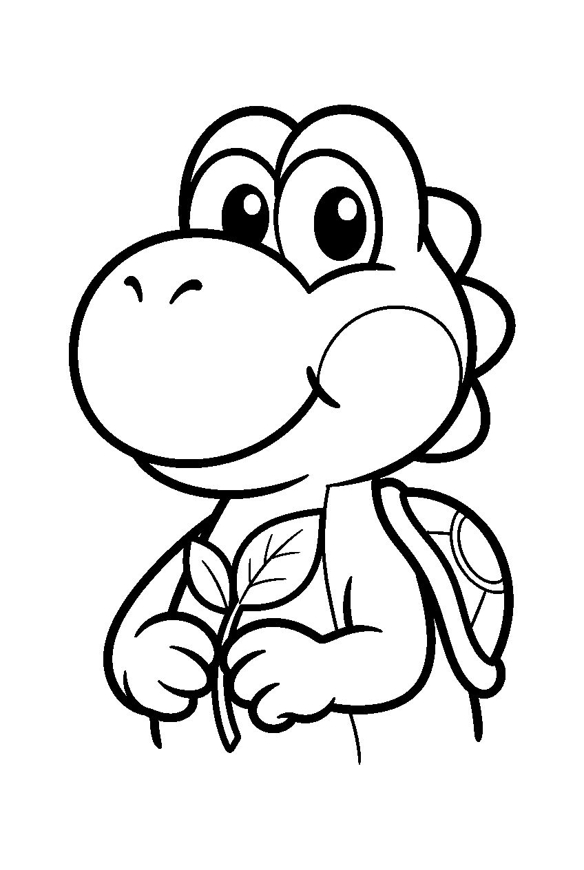 kawaii yoshi line art
