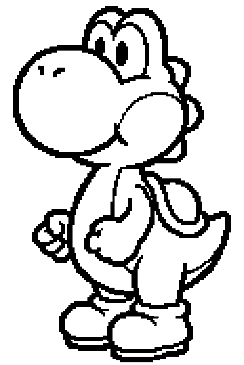 pixel yoshi line art