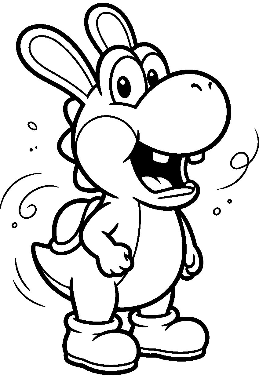 rabbid yoshi line art