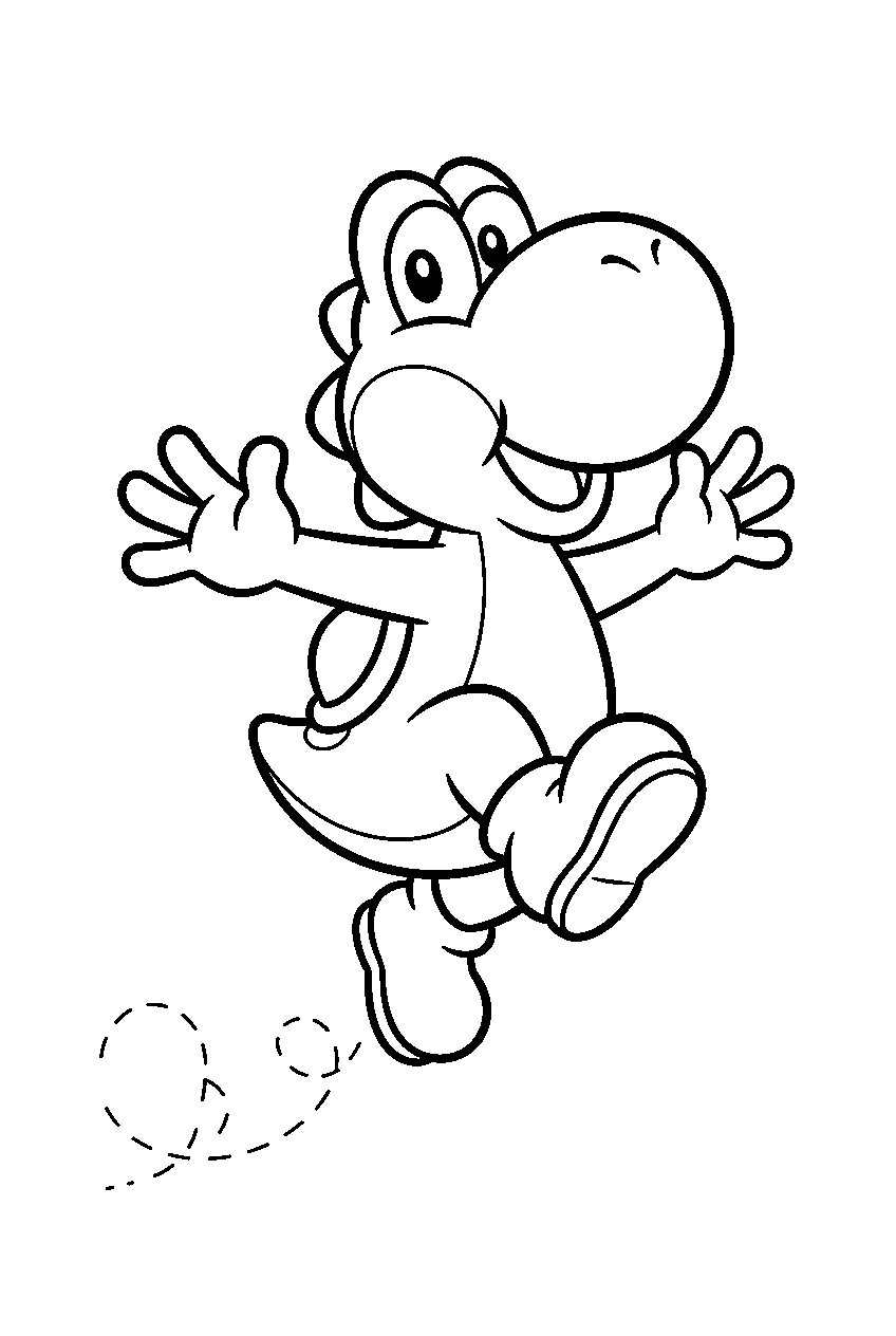 yoshi flutter jumping line art