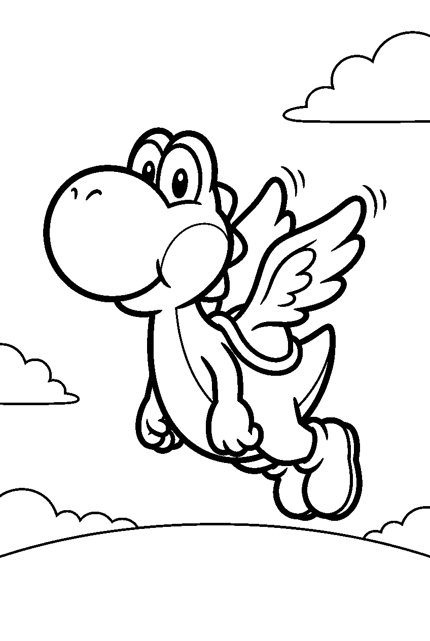 yoshi flying line art