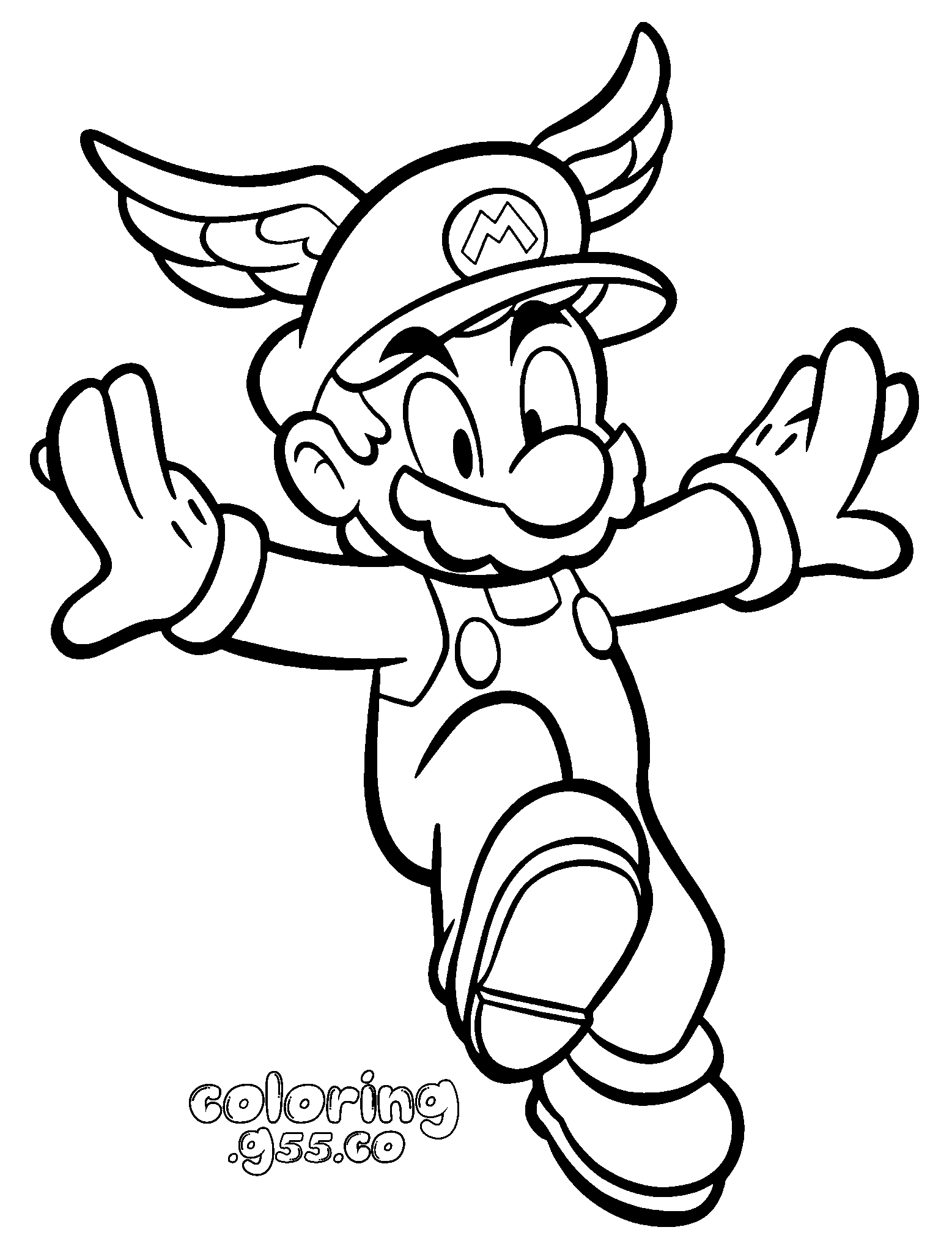 flying wing cap mario line art