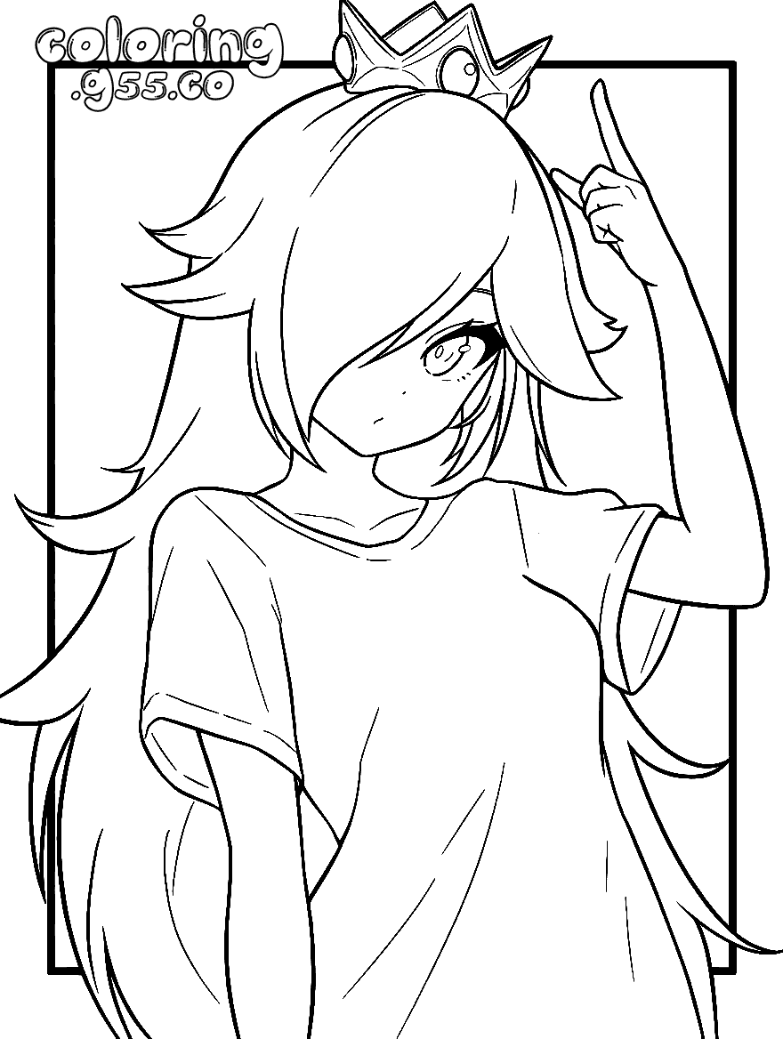 super mario princess rosalina casual t shirt line art for kids