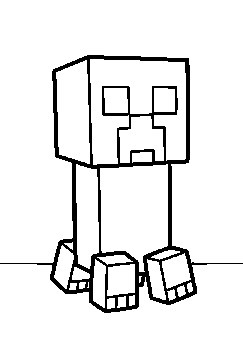 cute minecraft creeper line art