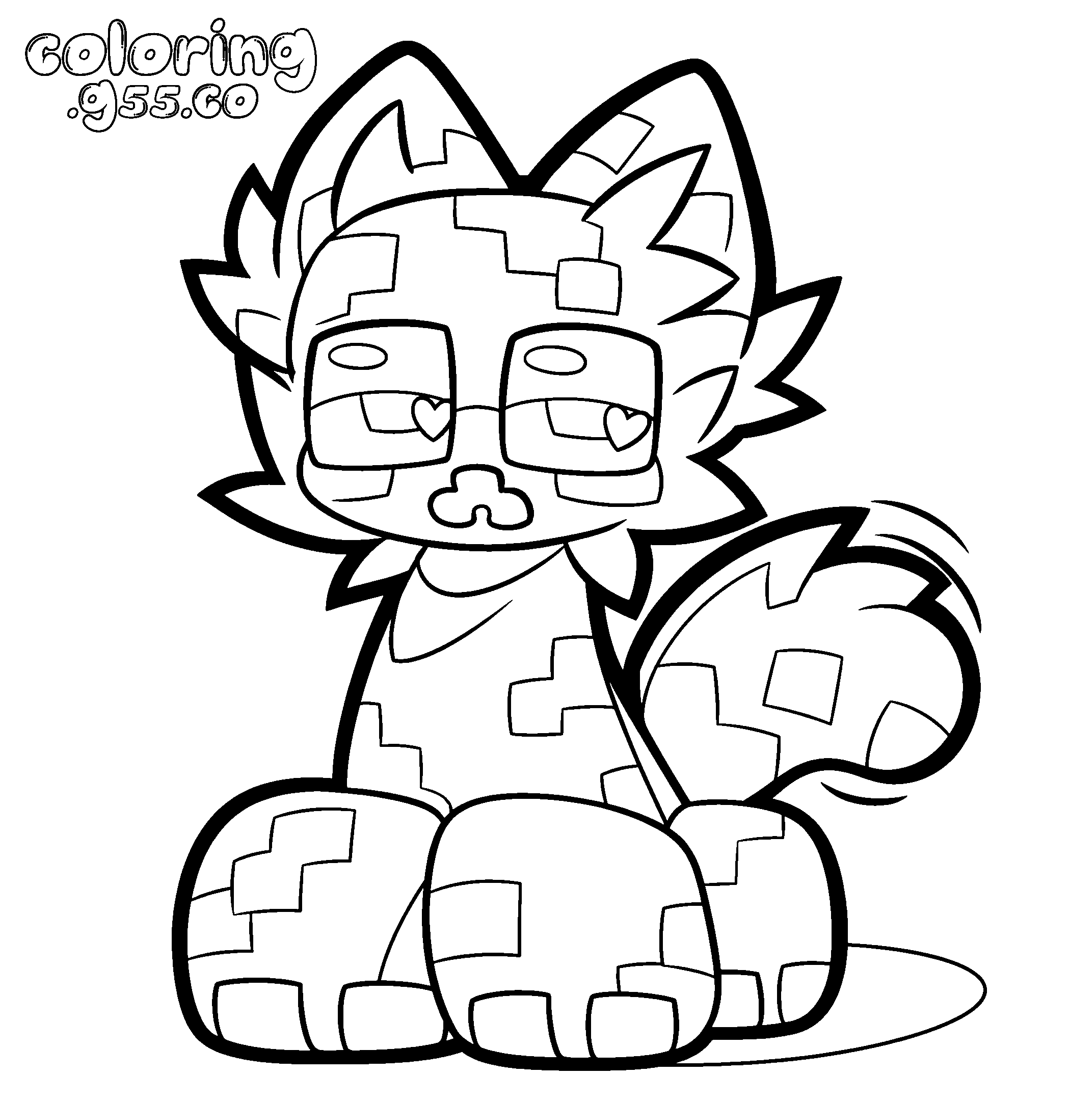 minecraft creeper cat line art