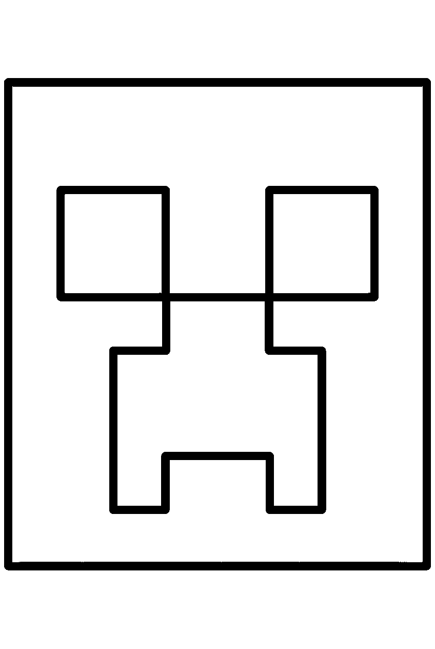 minecraft creeper face line art