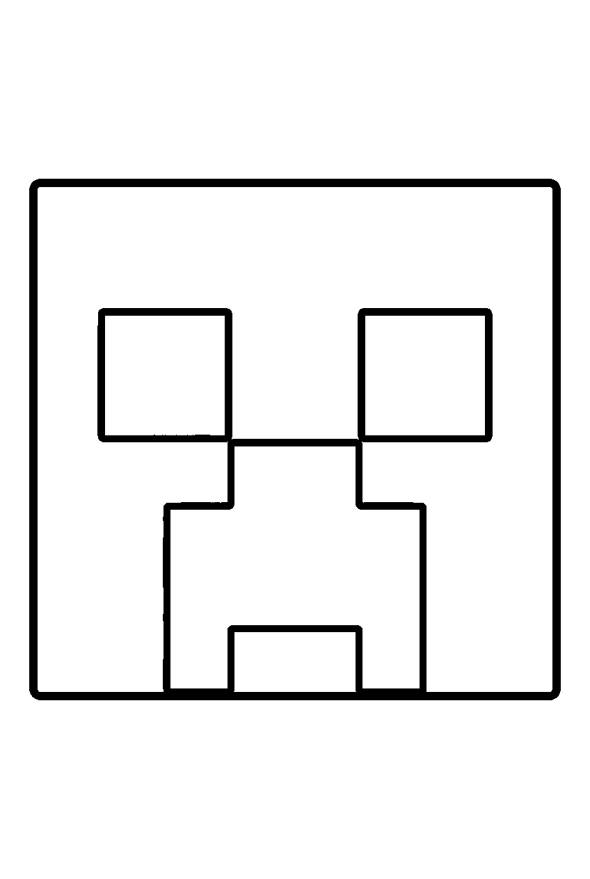 minecraft creeper head line art