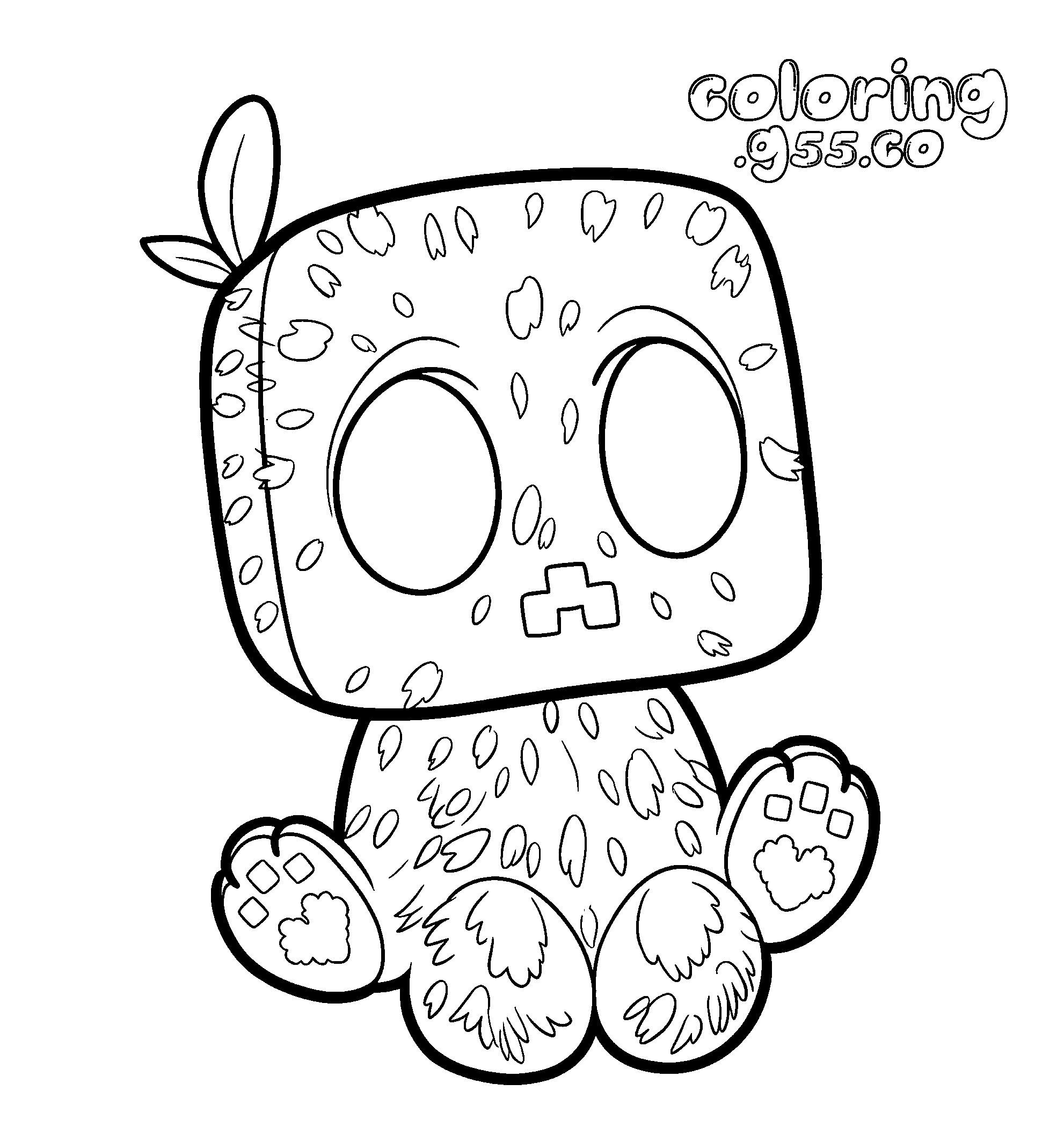 minecraft cute baby creeper with petal leaves line art for kids