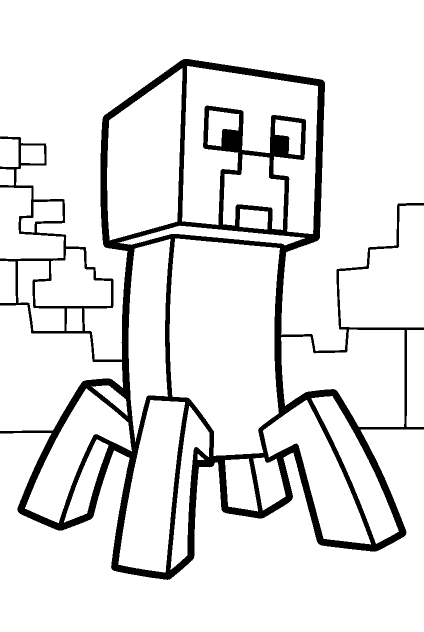 minecraft mutant creeper line art