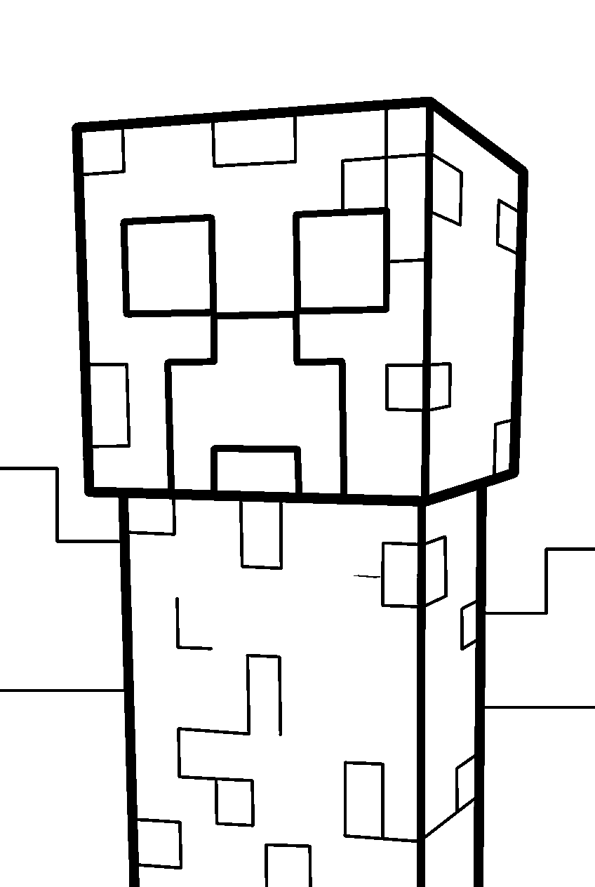 simple minecraft creeper line art