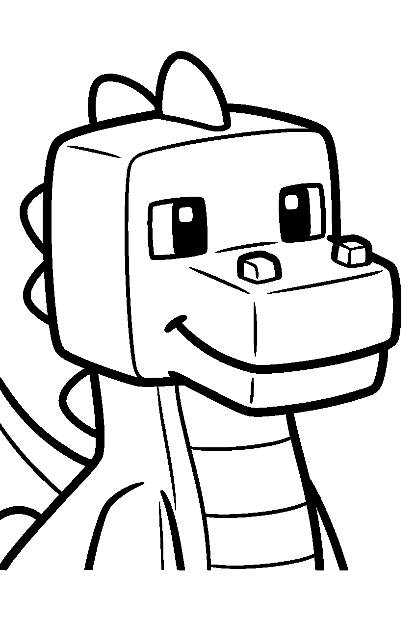 baby minecraft ender dragon line art