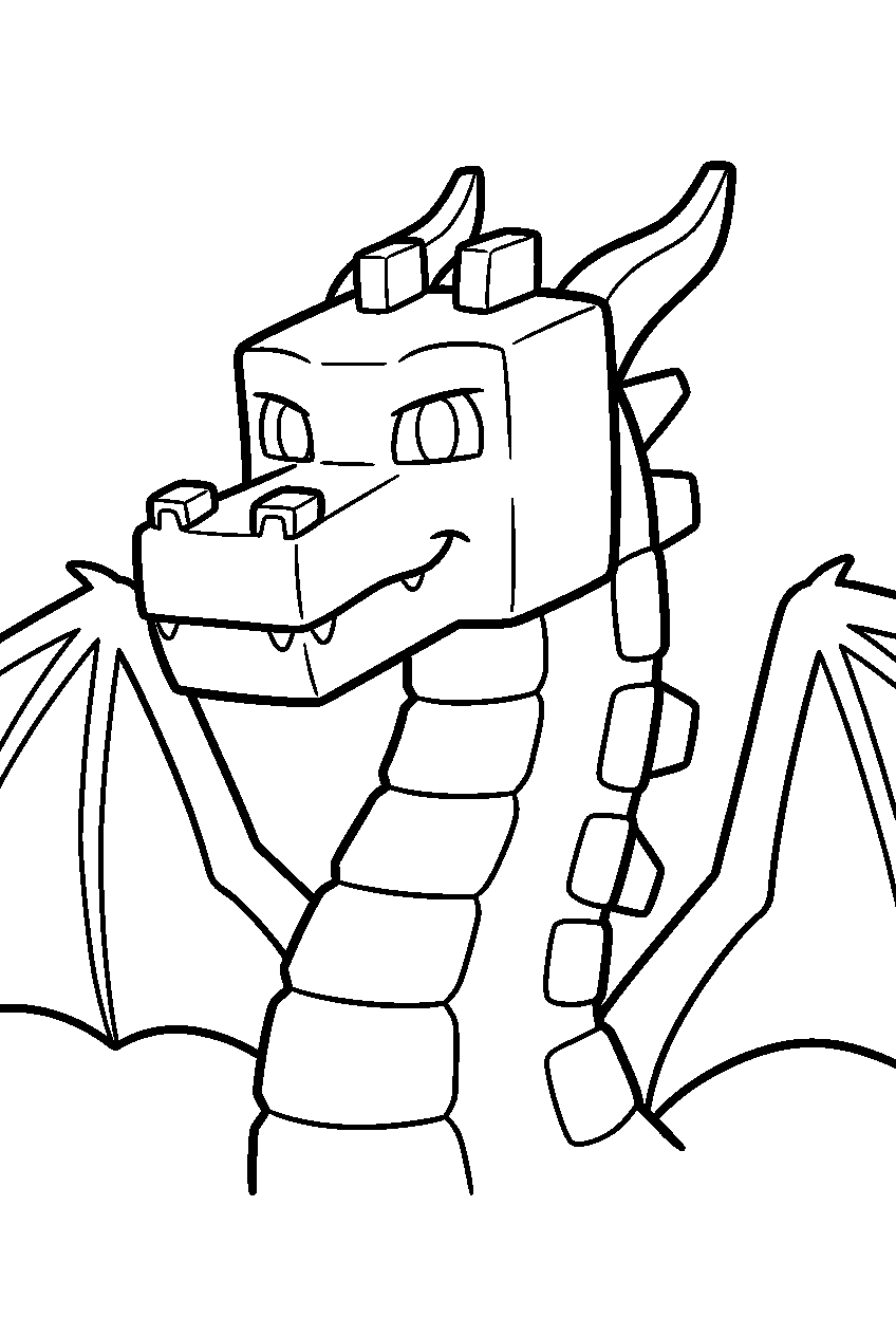 minecraft ender dragon portrait line art