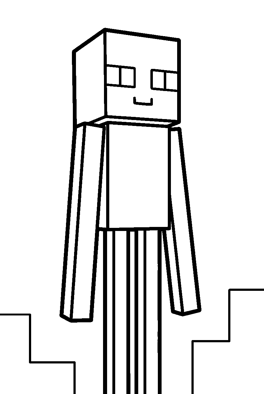 cute minecraft enderman line art