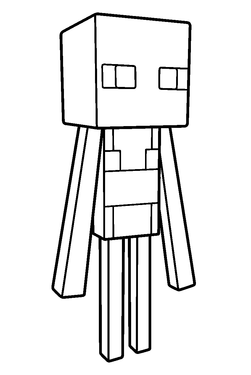 easy minecraft enderman line art