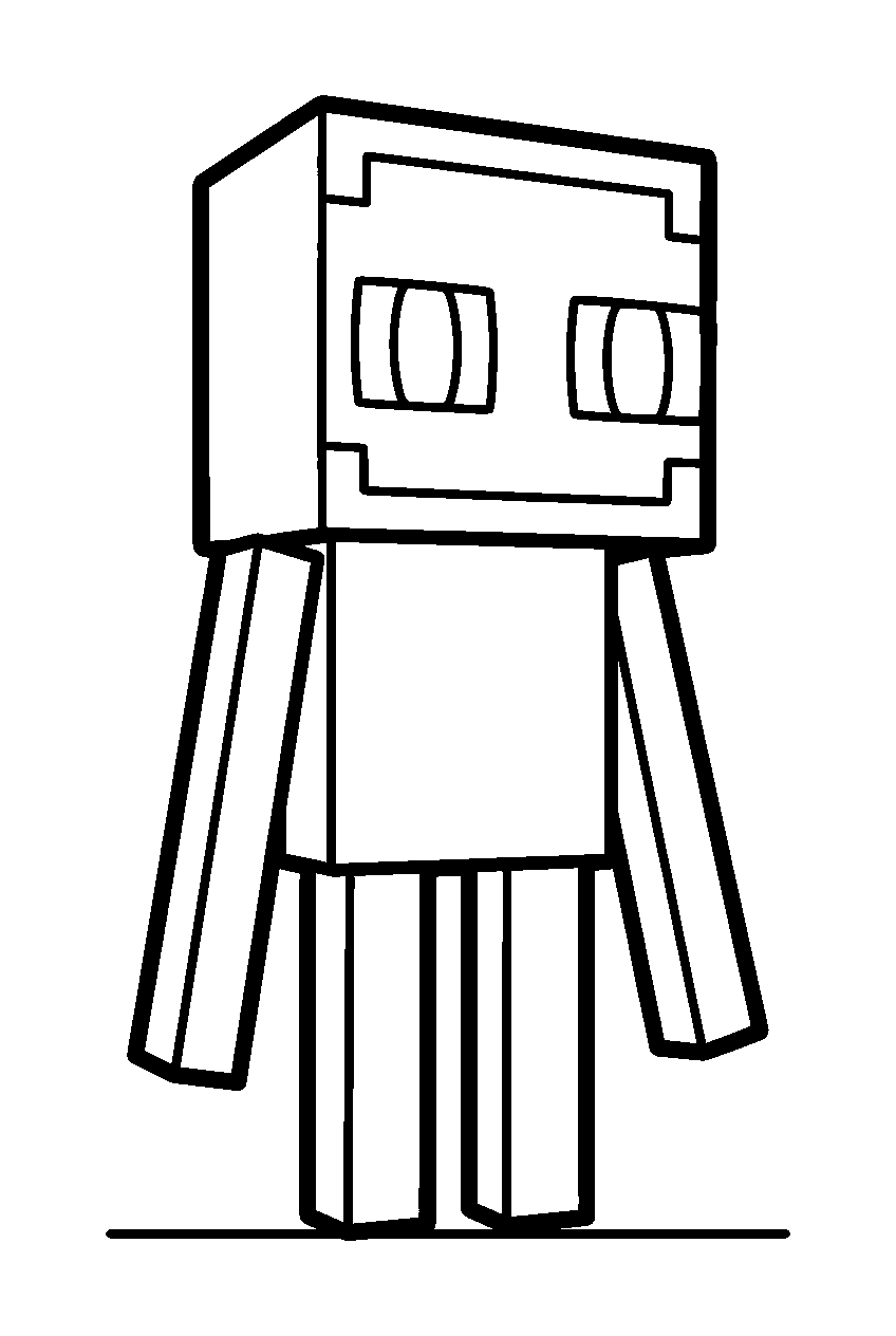 minecraft enderman line art