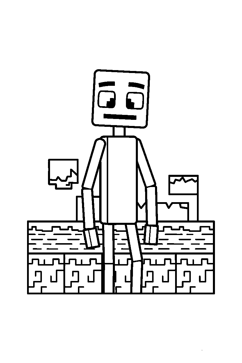 minecraft enderman looking around curiously in the nether line art