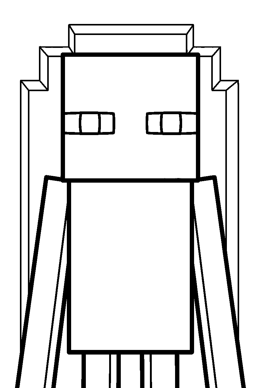 minecraft enderman portrait line art