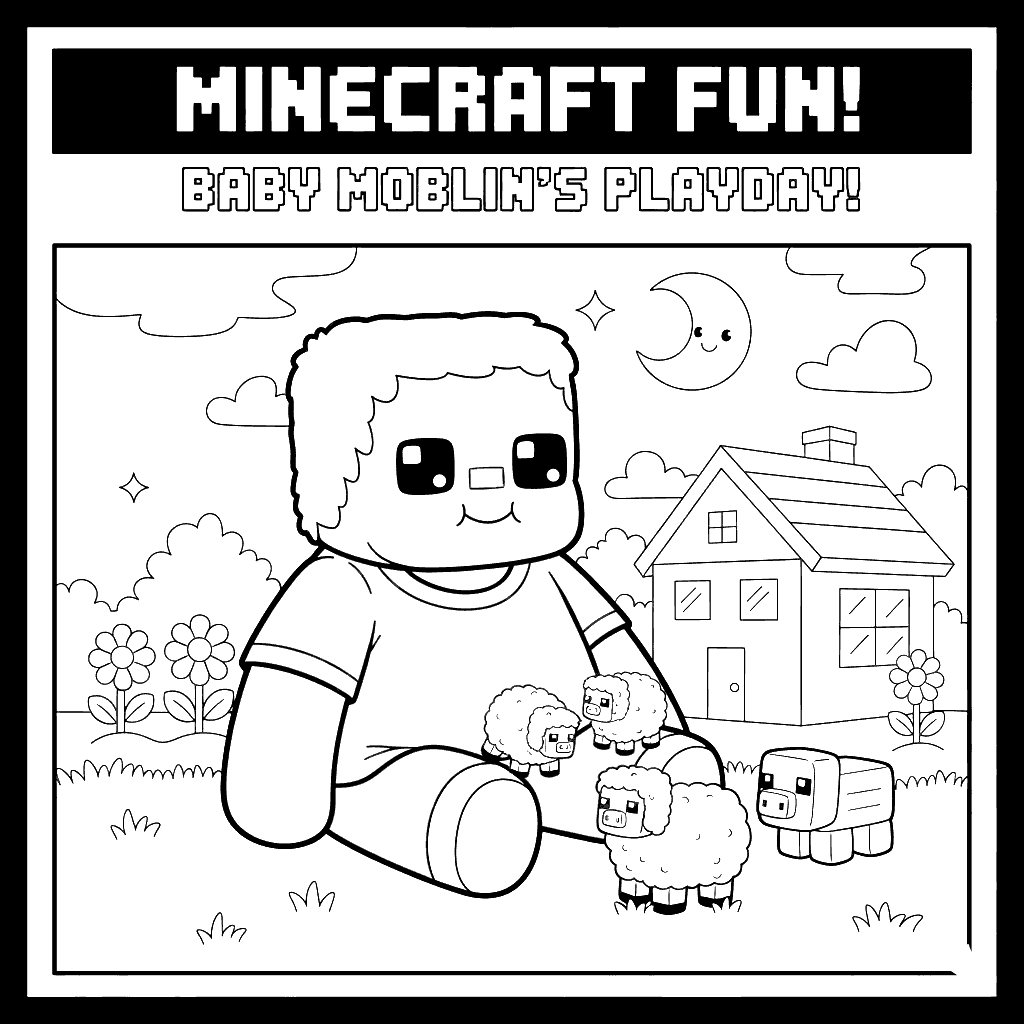 cute baby moblin line art