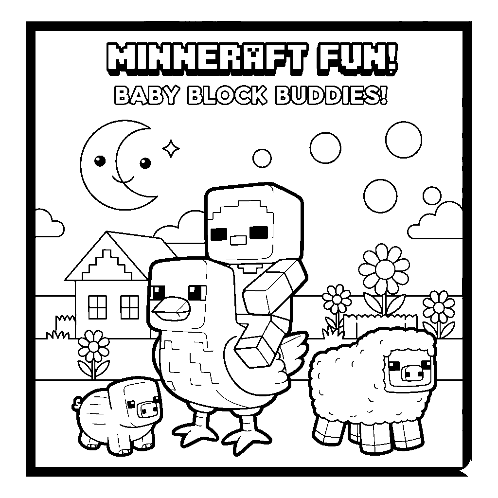 cute minecraft animals baby zombie coloring