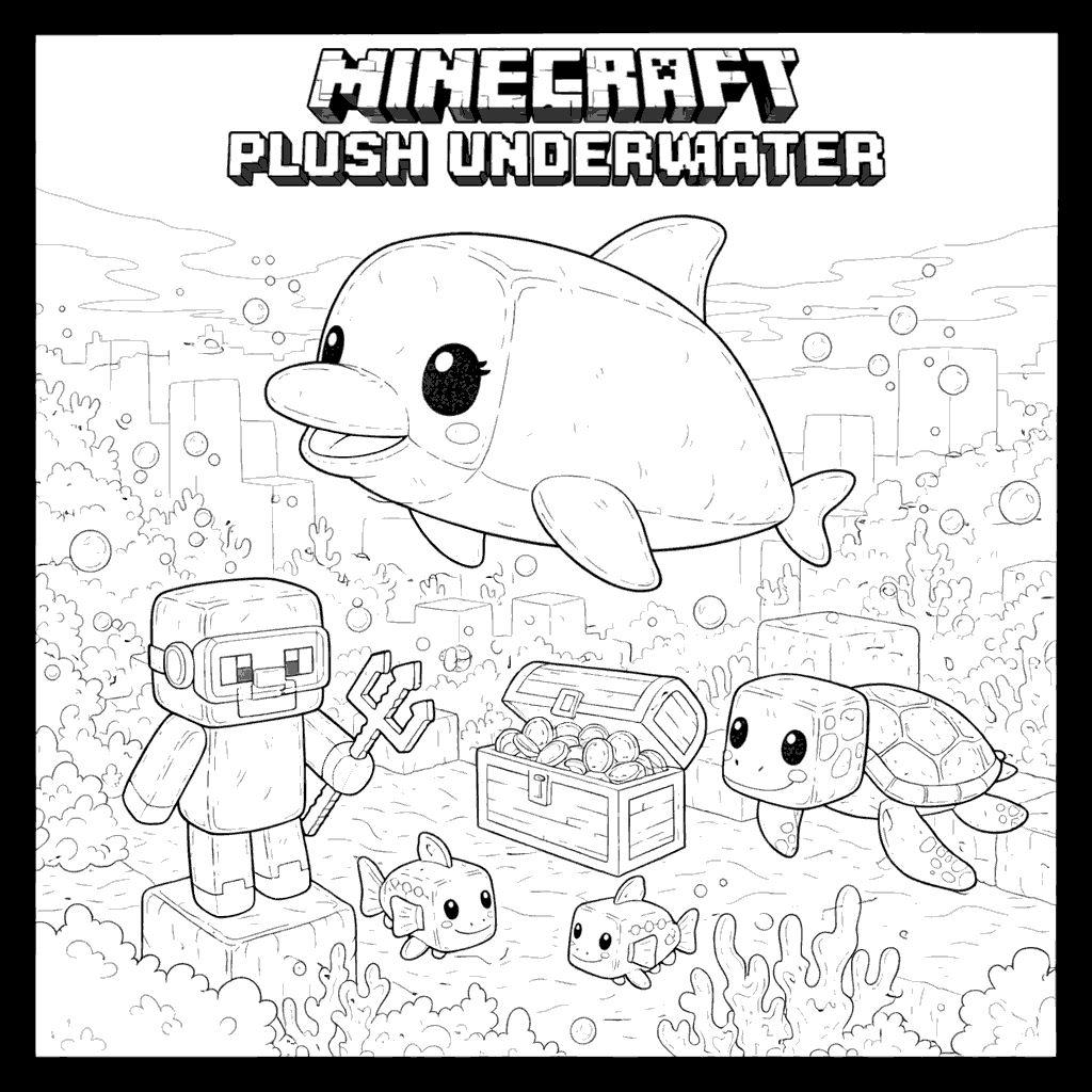 cute minecraft dolphin turtle ocean