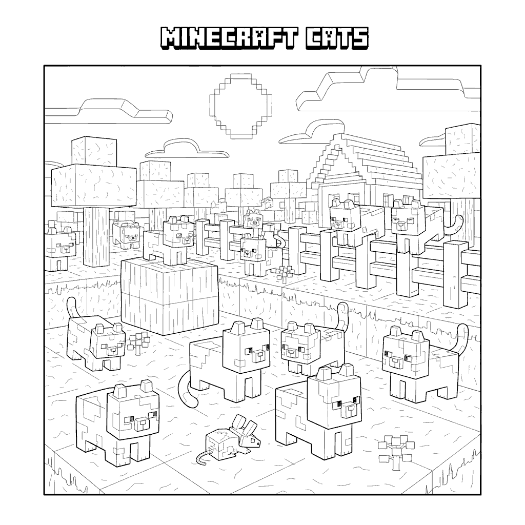 cute minecraft village cats