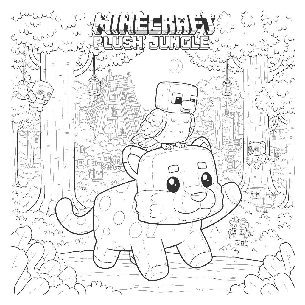 cute ocelot and parrot plushie