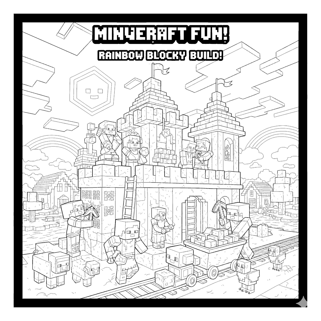 epic rainbow minecraft castle