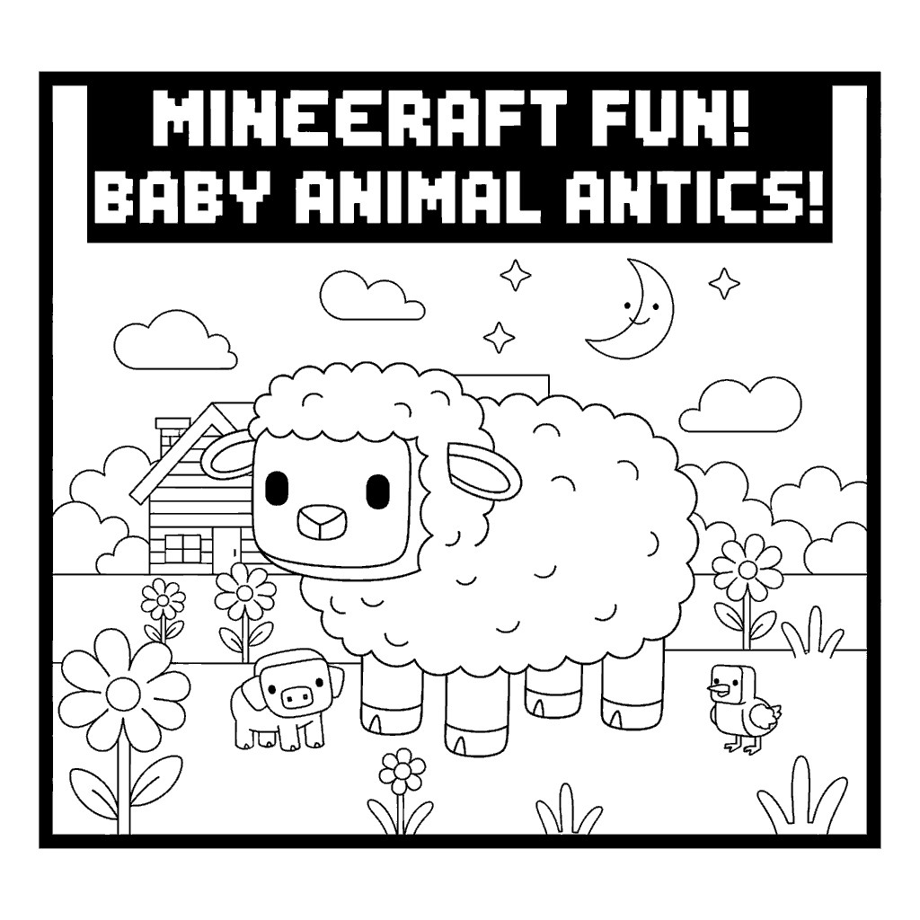 minecraft baby animals coloring sheet