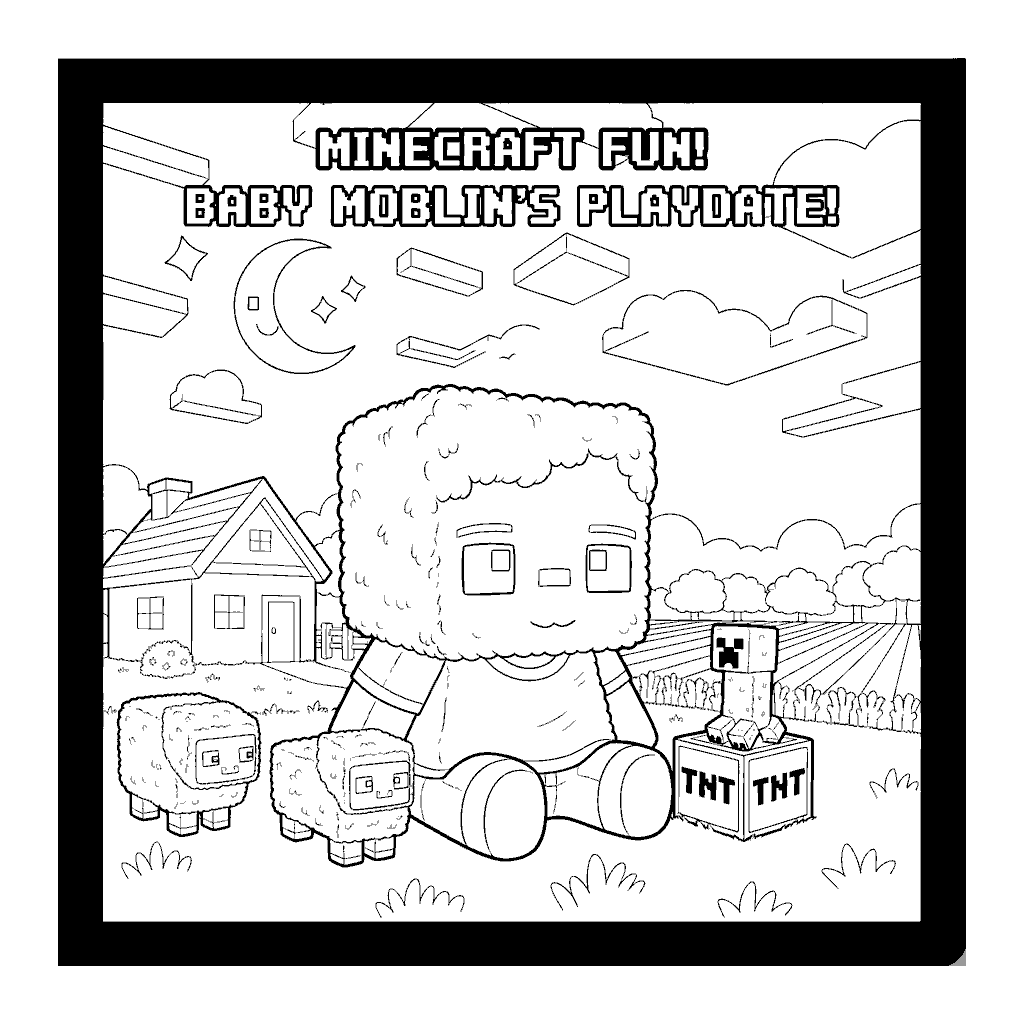 minecraft baby moblin line art