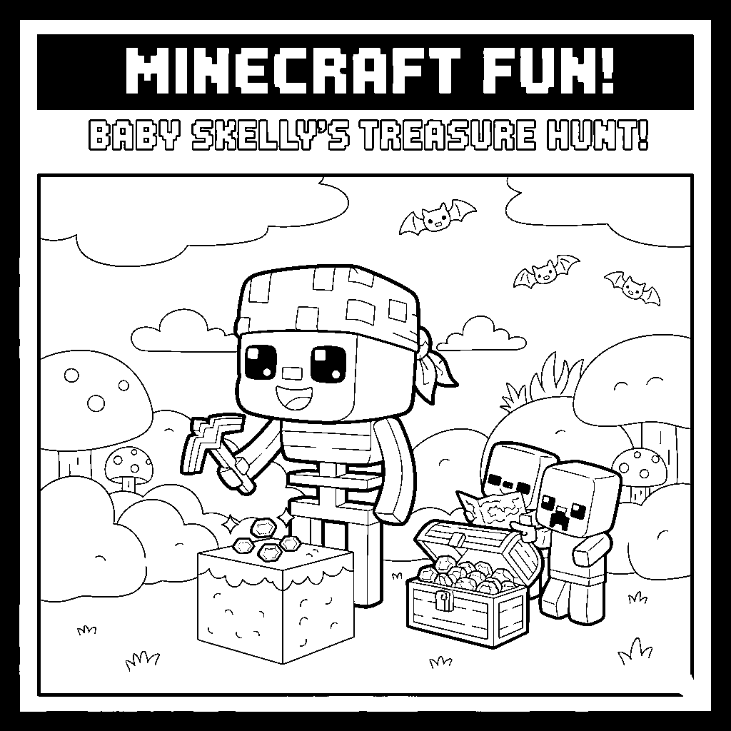 minecraft baby skeleton treasure hunt