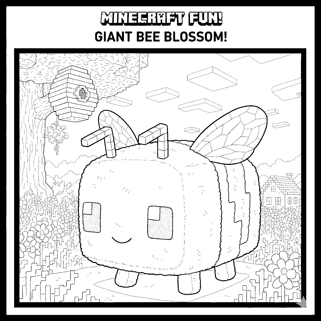 minecraft bee line art