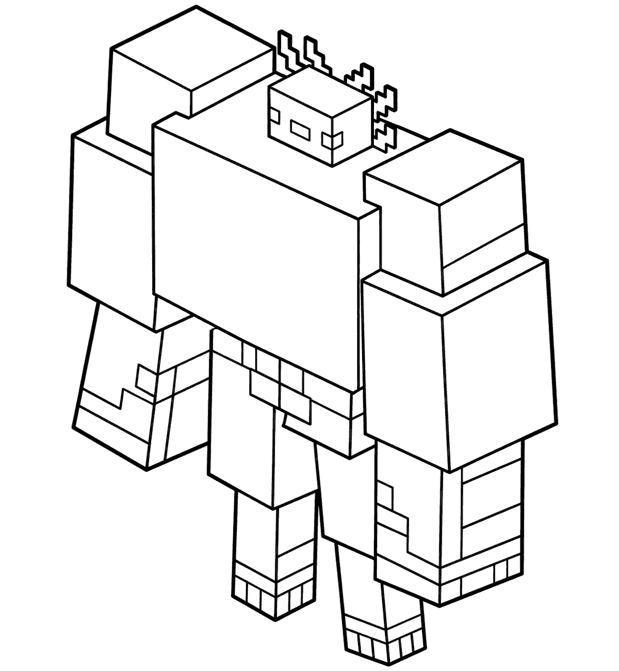 minecraft buff gigachad axolotl line art