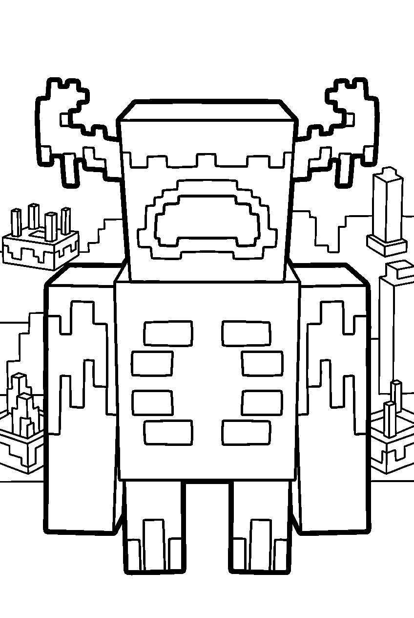 minecraft characters in warden territory line art
