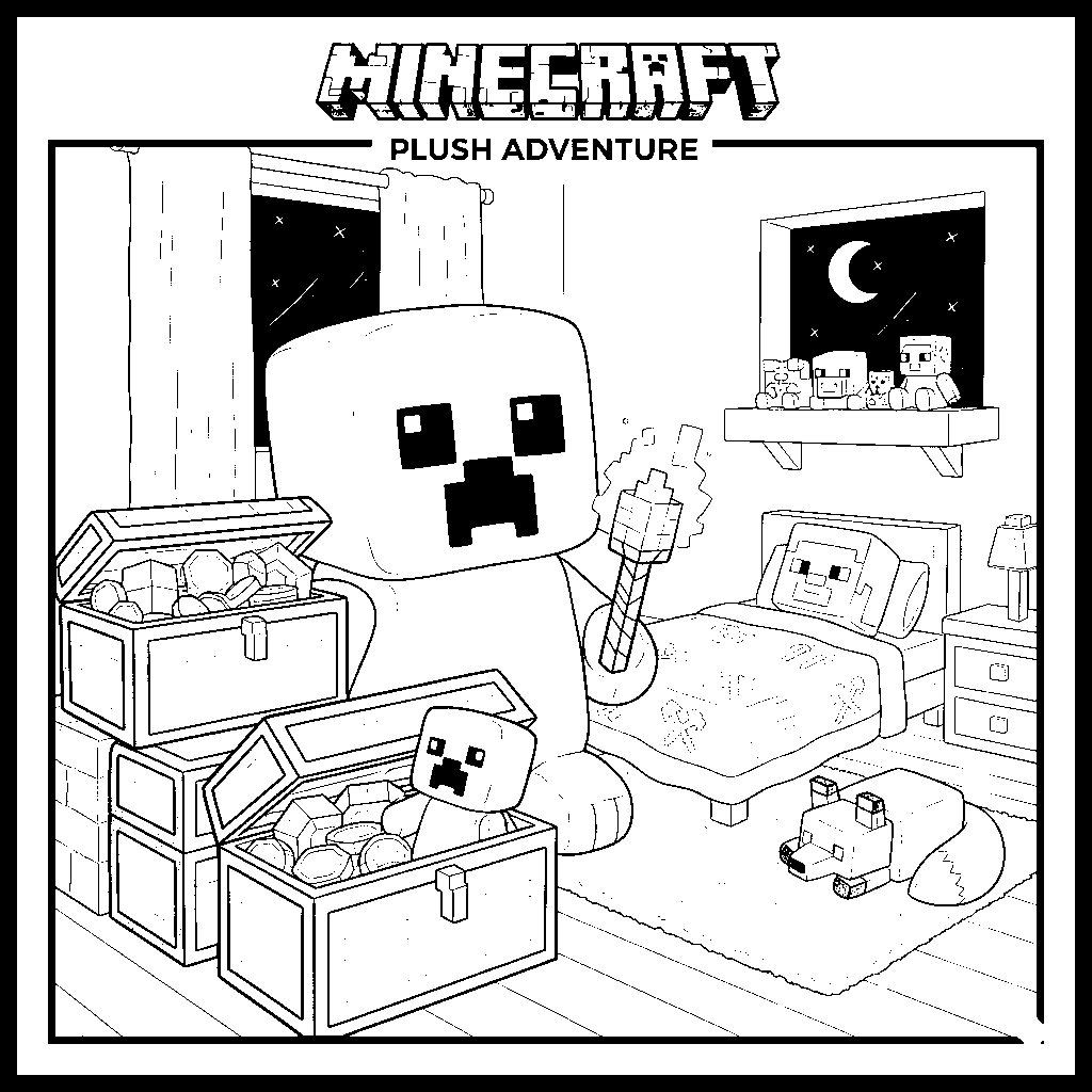 minecraft creeper line art