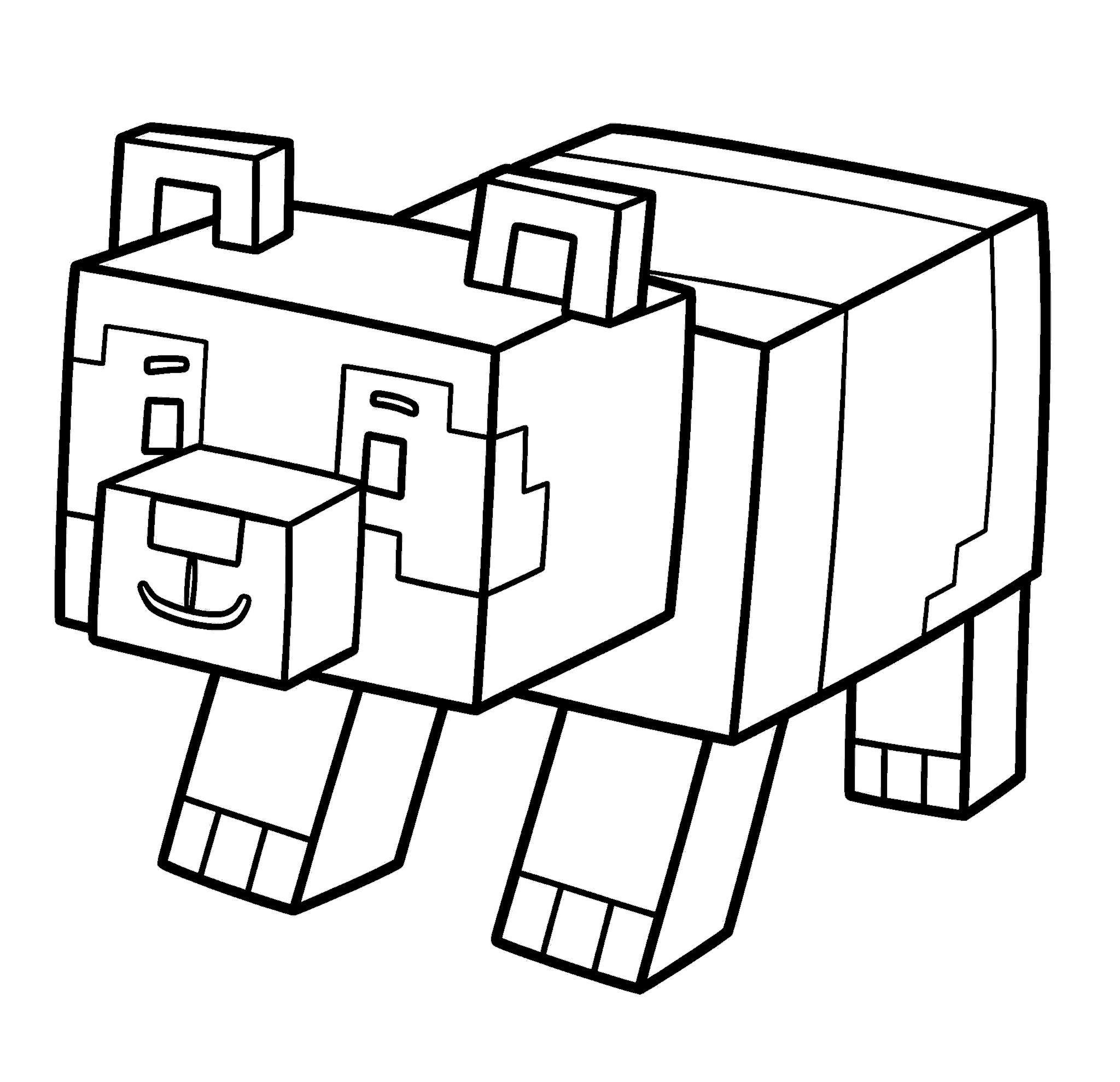 minecraft cute panda mob line art for kids