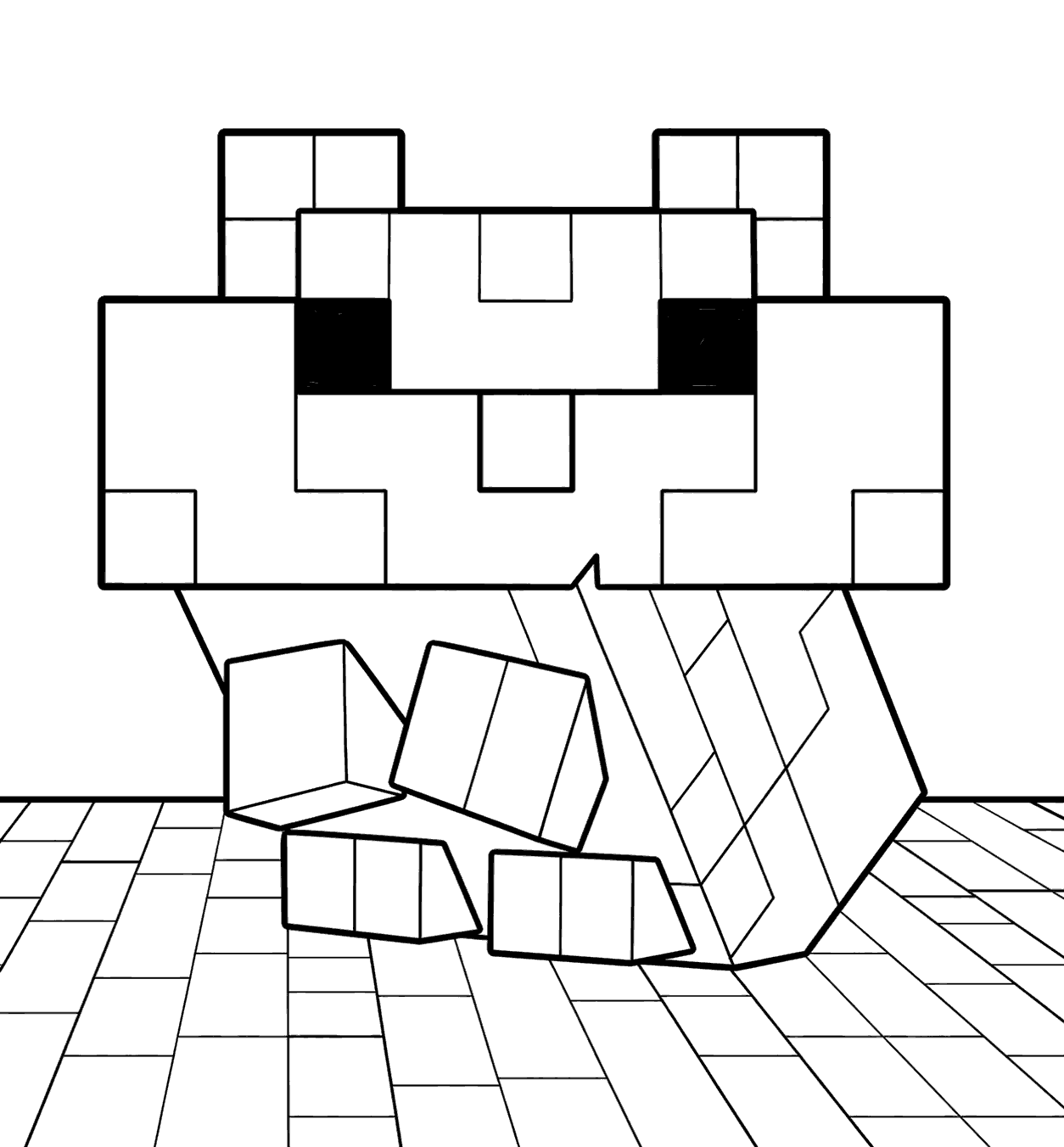 minecraft hamster line art