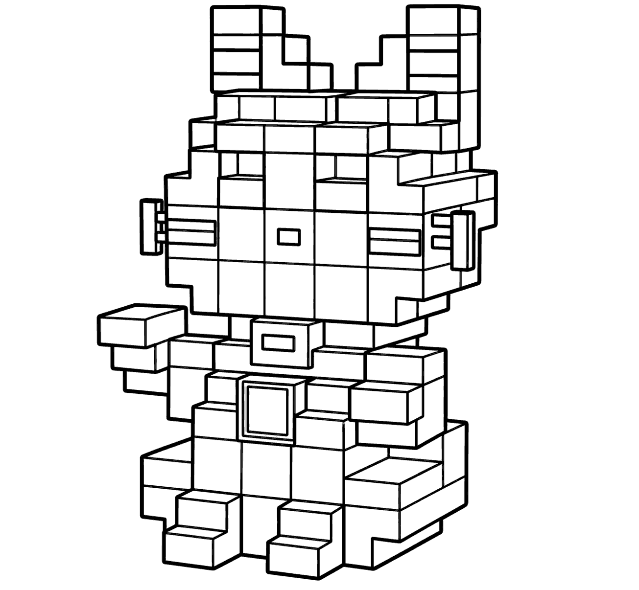 minecraft lucky cat statue line art