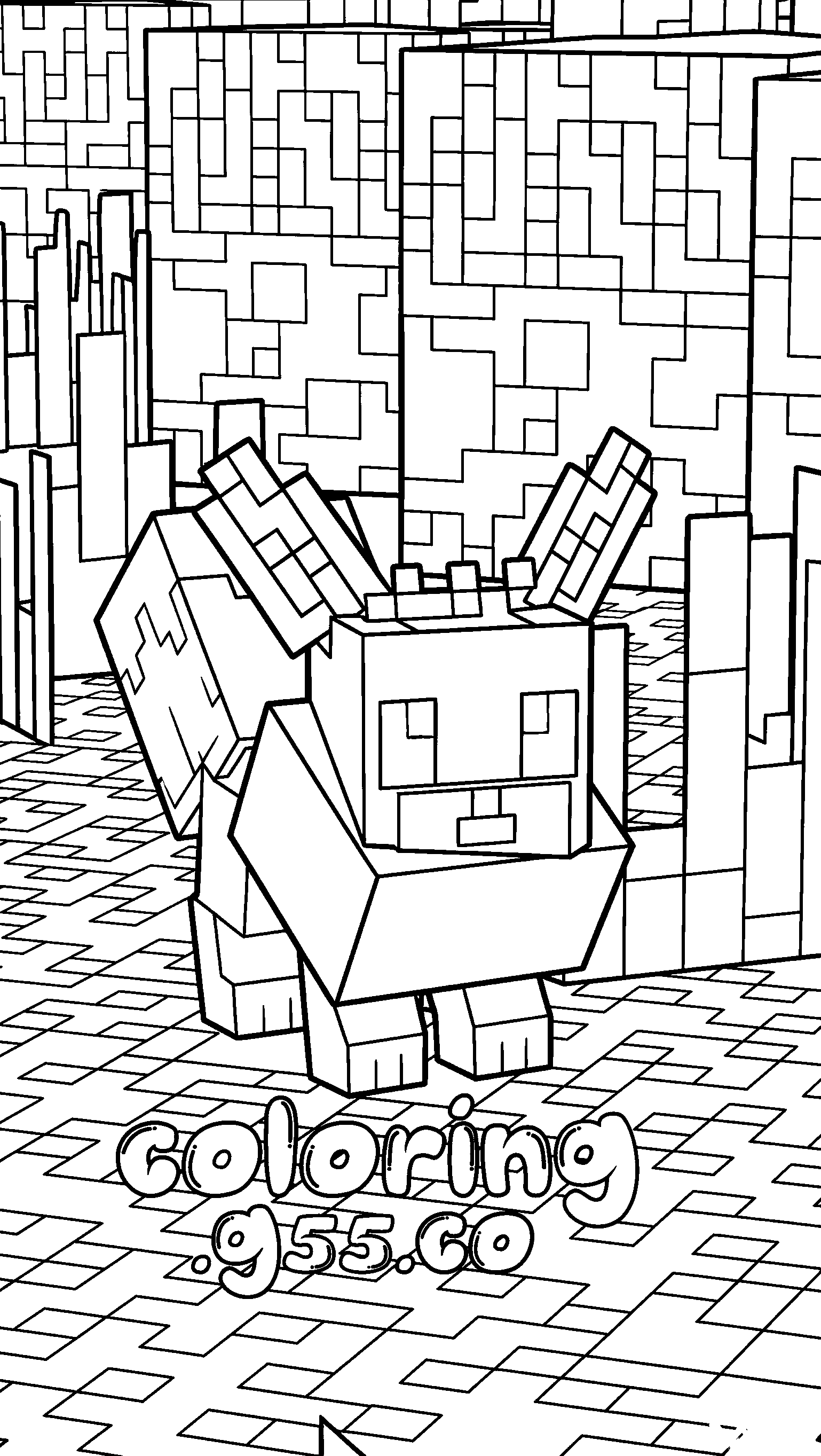 minecraft pixelmon eevee pokemon line art for kids