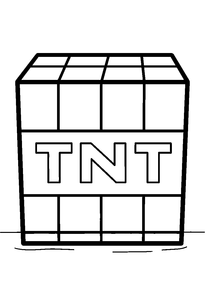 minecraft tnt block line art