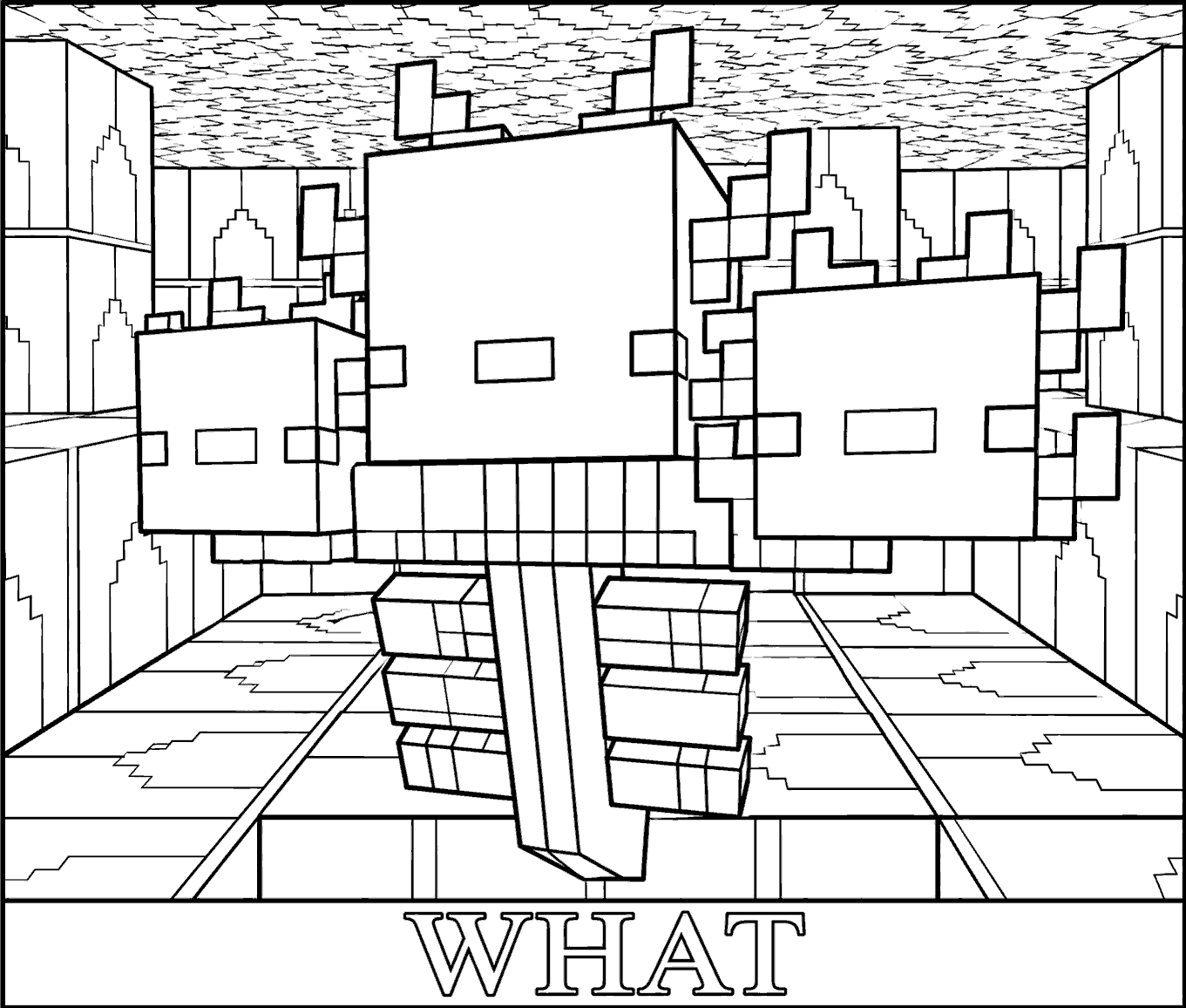 minecraft wither axolotl meme line art