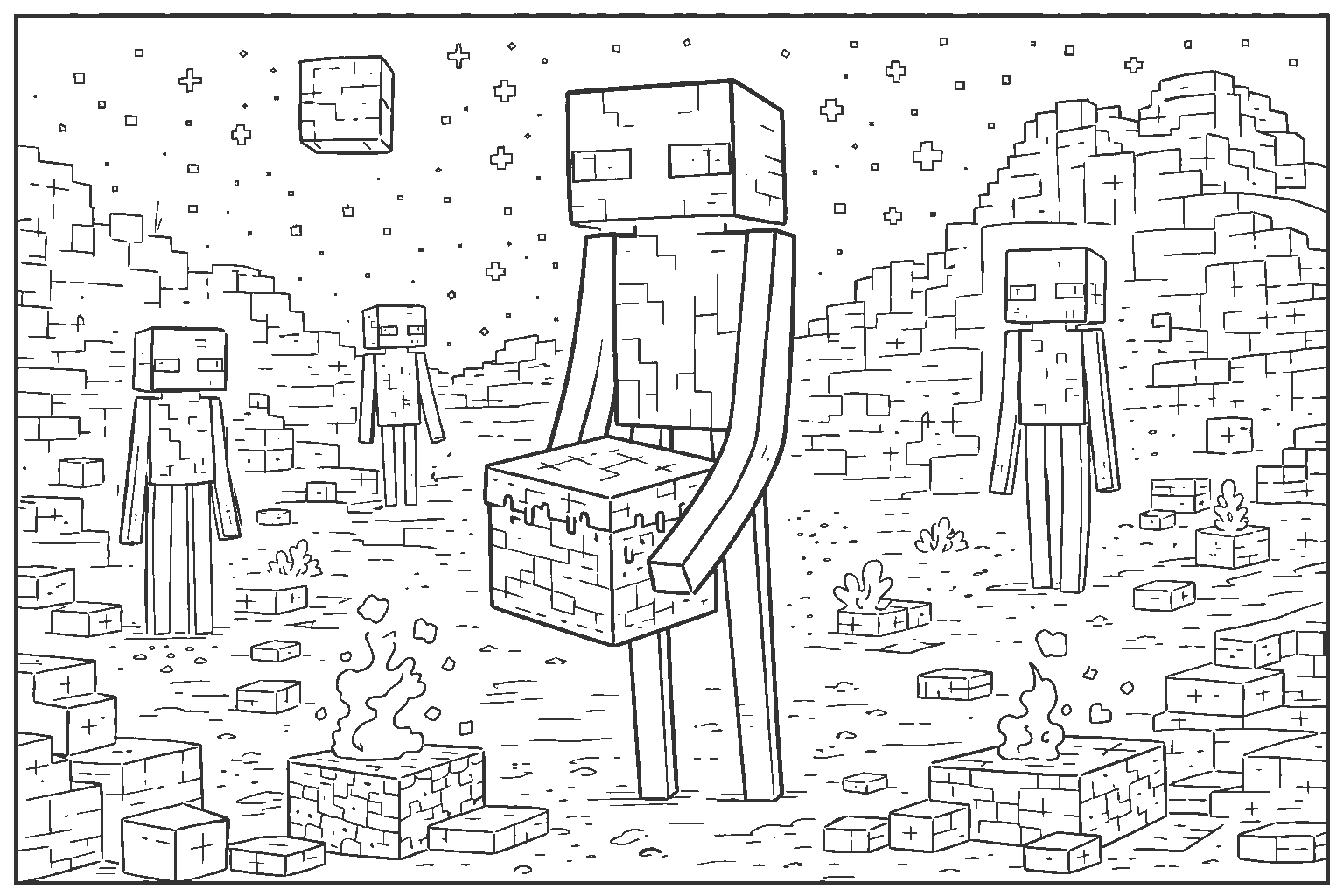 mysterious enderman holding block