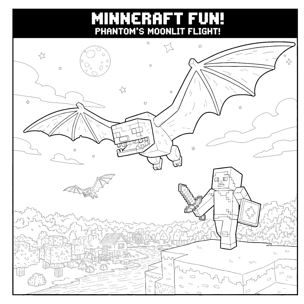 phantom flight minecraft coloring sheet