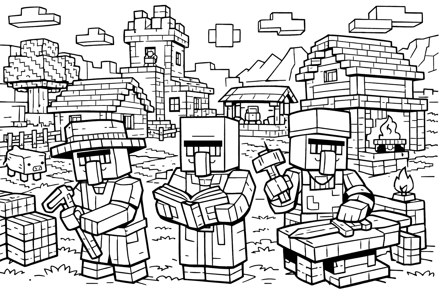 village farmer librarian blacksmith