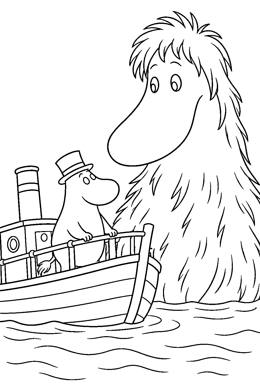 young moominpappa watching edward the booble launch the oshun oxtra line art